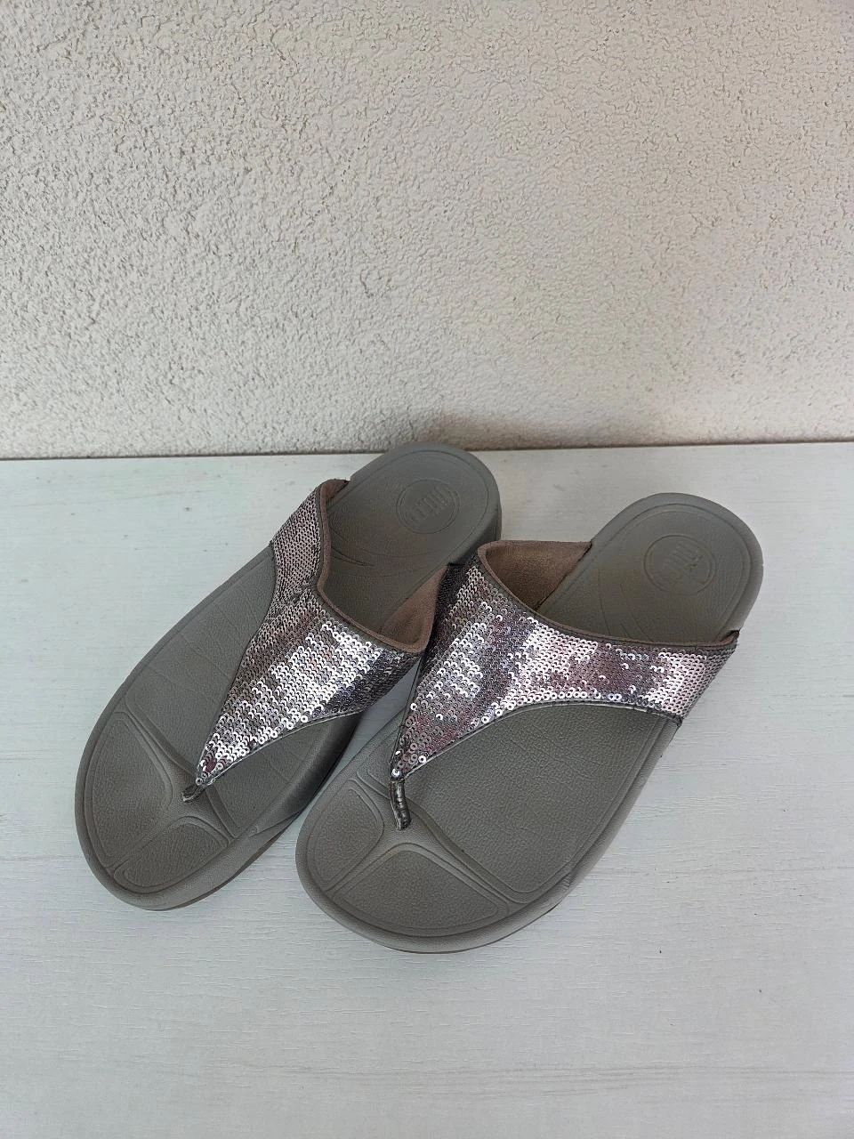 FitFlop Tongs/Sandales/Flip-Flop Violet Doré à paillettes Taille 39
